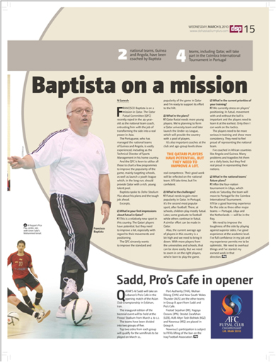 The title is quite clear: Batista on a mission! (Photo courtesy: QFA)
