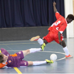 Elliot Ragomo in action on the futsal pitch (Photo courtesy: Solomon Star News)