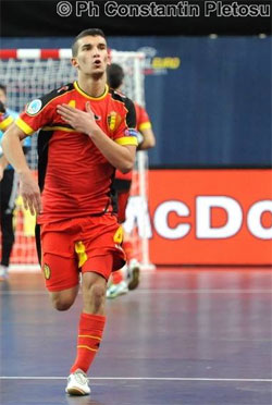 Omar Rahou celebrating his goal vs Romania (Photo courtesy: Constantin Pletosu - Digital Sport)