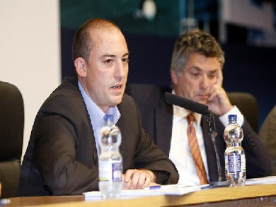 Jaime Yarza and �ngel Maria Villar (Photo courtesy: Arbitros. Info - LNFS)