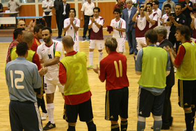 Javi Rodriguez, Torras, Fernandao, Juanjo, Javi Eseverri, Marcelo, Cristian, Venancio Lopez and Borja: everybody celebrating the absolute talent of Heidarian (Photo courtesy: Mahdiar Ghaffari)