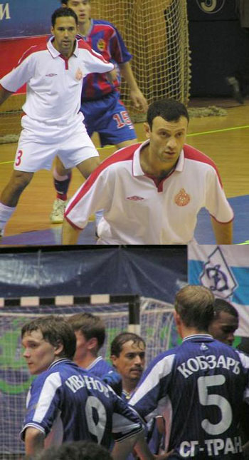 Koridze and Alex defending for Spartak Shelkovo - Time out for Dinamo Moscow (Photo courtesy: www.superleague.ru)