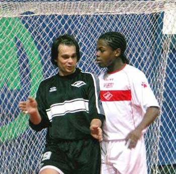 Evteev and Edu (Spartak Moscow) (Photo courtesy: Superleague)