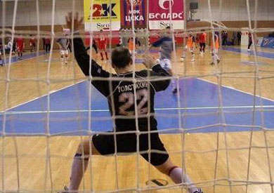 CSKA goalkeeper Oleg Tostikhin during the pre-match training (Photo courtesy: CSKA)