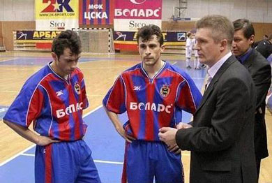A. Babkin with the Antipov brothers (Photo courtesy: CSKA)