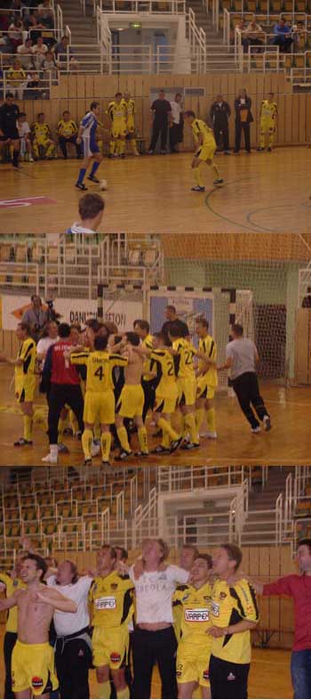 During the final match - Rubeola celebration