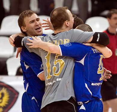 Popov, Badredtinov and Rakhimov: Dinamo*s party! (Photo courtesy: Konstantin Molchanov)