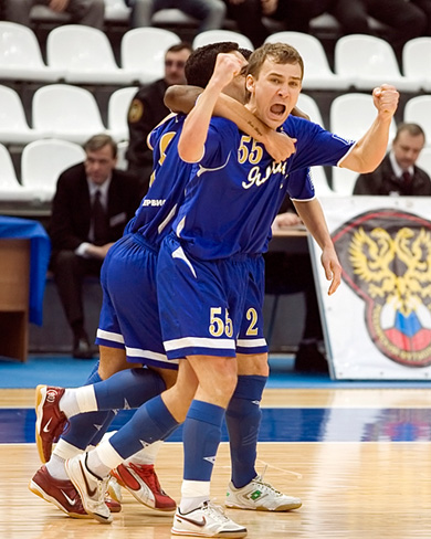 Badredtinov, Tatu and Shayakhmetov: goal for Dinamo! (Photo courtesy: Konstantin Molchanov)