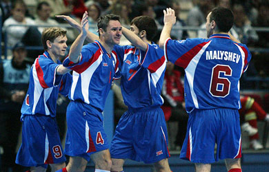 Another Russian party: Ivanov, Markin, Khamadiyev and Malyshev (Photo courtesy: Joe Pepler - UEFA.com)