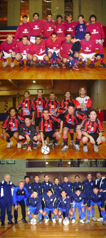 San Lorenzo, Vila Modelo and Boca Juniors (Photo courtesy: http://www.futsala.com.ar and http://www.larrafutsal.8k.com)