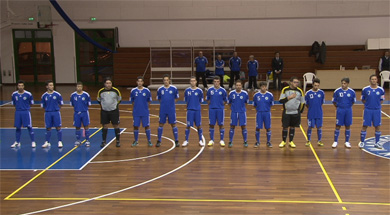 San Marino National Team, from the left: Michelotti, Poggiali, Leardini, Amati, Belluzzi, Ranocchini, Riera, Belloni, Gerloni, Capicchioni, Agostini, Santi, Della Balda, Mularoni (Photo courtesy: San Marino FA)