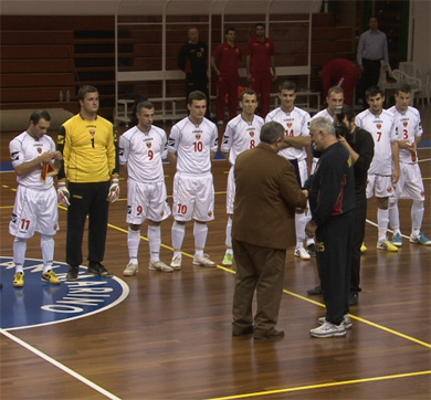 The Sammarinense welcome to the montenegrian delegation (Photo courtesy: San Marino FA)