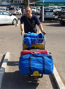 Lucio Solazzi arriving in Lusaka