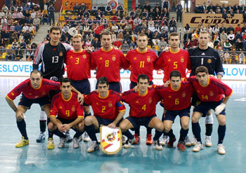 Spanish National team that played the Qualifying round for Chinese Taipei (Photo courtesy: Enrique Serrano - LNFS)