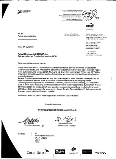 The Swiss FA communicate challenged by mr. Almanza