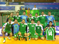 Nakamura (lower right) at the helm in 2012 (Photo courtesy: Turkmenistan FA)