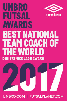 UMBRO Futsal Awards 2017 - Best National Team Coach of the World - Dimitri Nicolaou Award: nominees