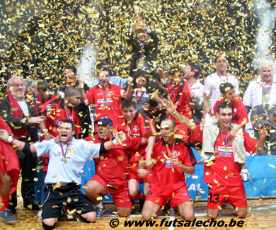 What a triumph for Charleroi Action 21! (Photo courtesy: Cedric Bouillon - Futsal Echo)