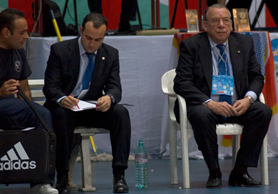 From the left: Sergio G�mez, Miguel Andres and Enrique Iba�ez, the Boomerang staff worked hard for the Cup! (Photo courtesy: Konstantin Molchanov)
