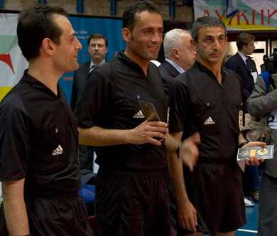 Referees trio awarded: Buluggiu, Cumbo and Demetriou (Photo courtesy: Konstantin Molchanov)