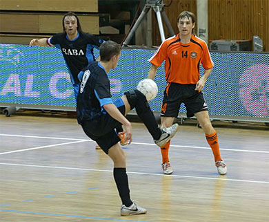 Dmitrijs Jakovlevs and Raba captain Aleksandrs Glazovs vs Sergiy Zadorozhniy  (Photo courtesy: Miklos Biszkup)