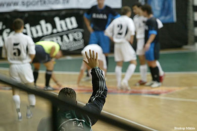 UEFA delegate on work... (Photo courtesy: Miklos Biszkup)