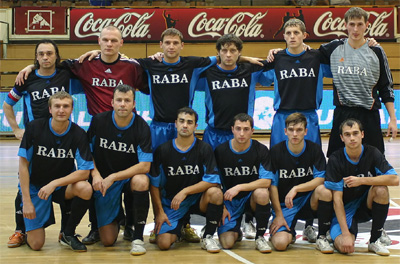 3rd classified: RABA Riga<br>higher row from the left: Glazovs, Bondars, Topalo, Jakovlevs, Dobrovolskis<br>lower row from the left: Pelcis, Kocherygins, Bakanins, Vasiljevs, Alekseev, Zabarovskis (Photo courtesy: Miklos Biszkup)