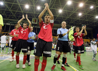 Kryger and mates paying tribute to Clearex supporters (Photo courtesy: Clearex Chorzow)