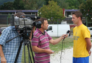 Time for interviews... (Photo courtesy: Sergey Lysenchuk)