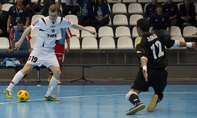 Agapov vs Juanjo, the ball will hit the post! (Photo courtesy: Konstantin Molchanov)