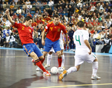 First goal for Spain: Ortiz! (Photo courtesy: Carmelo Rubio - RFEF)