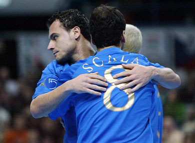 Fabiano and Scala, goal for Italy! (Photo courtesy: Joe Pepler - UEFA.com)