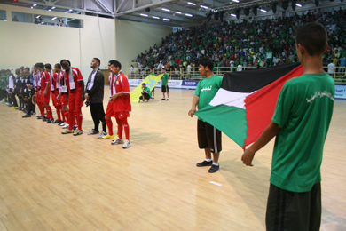 ... have a look at the impressive crowd in Misratah, sold out! Libya is crazy for futsal! (Photo courtesy: Libyan Futsal Committee)
