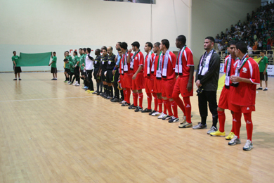 Few seconds before the game... (Photo courtesy: Libyan Futsal Committee)