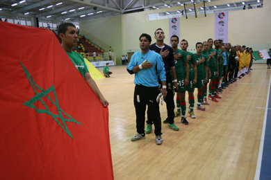 National anthem: Morocco (Photo courtesy: Libyan Futsal Committee)