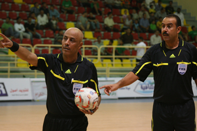 Referees at work (Photo courtesy: Libyan Futsal Committee)