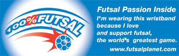 100% FUTSAL Wristbands Polybag Header ...